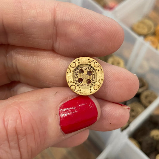 Button, Printed Ridge Coconut, 12mm
