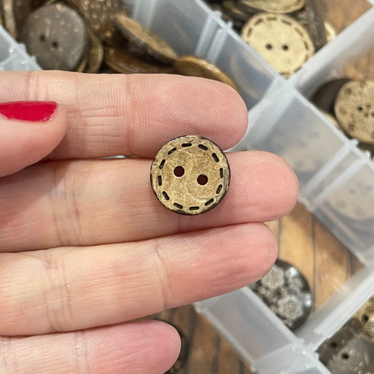 Button, Stitched Coconut, 15mm