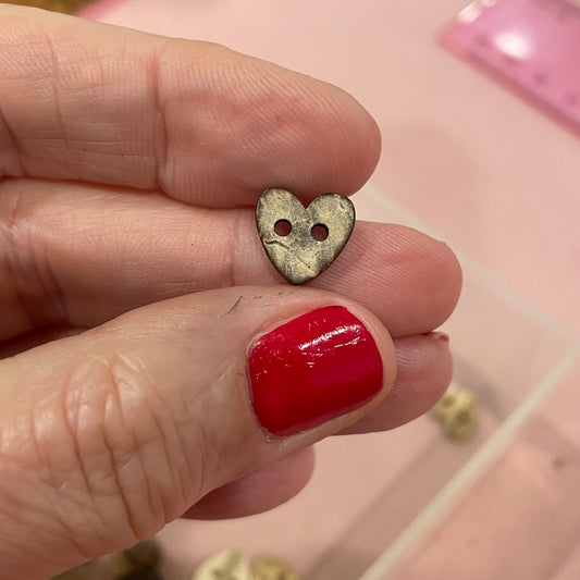 Button, Heart Coconut, 10mm