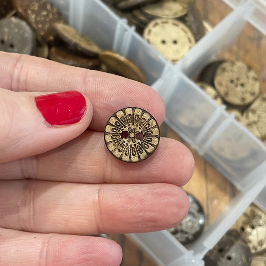 Button, Petals Coconut, 15mm