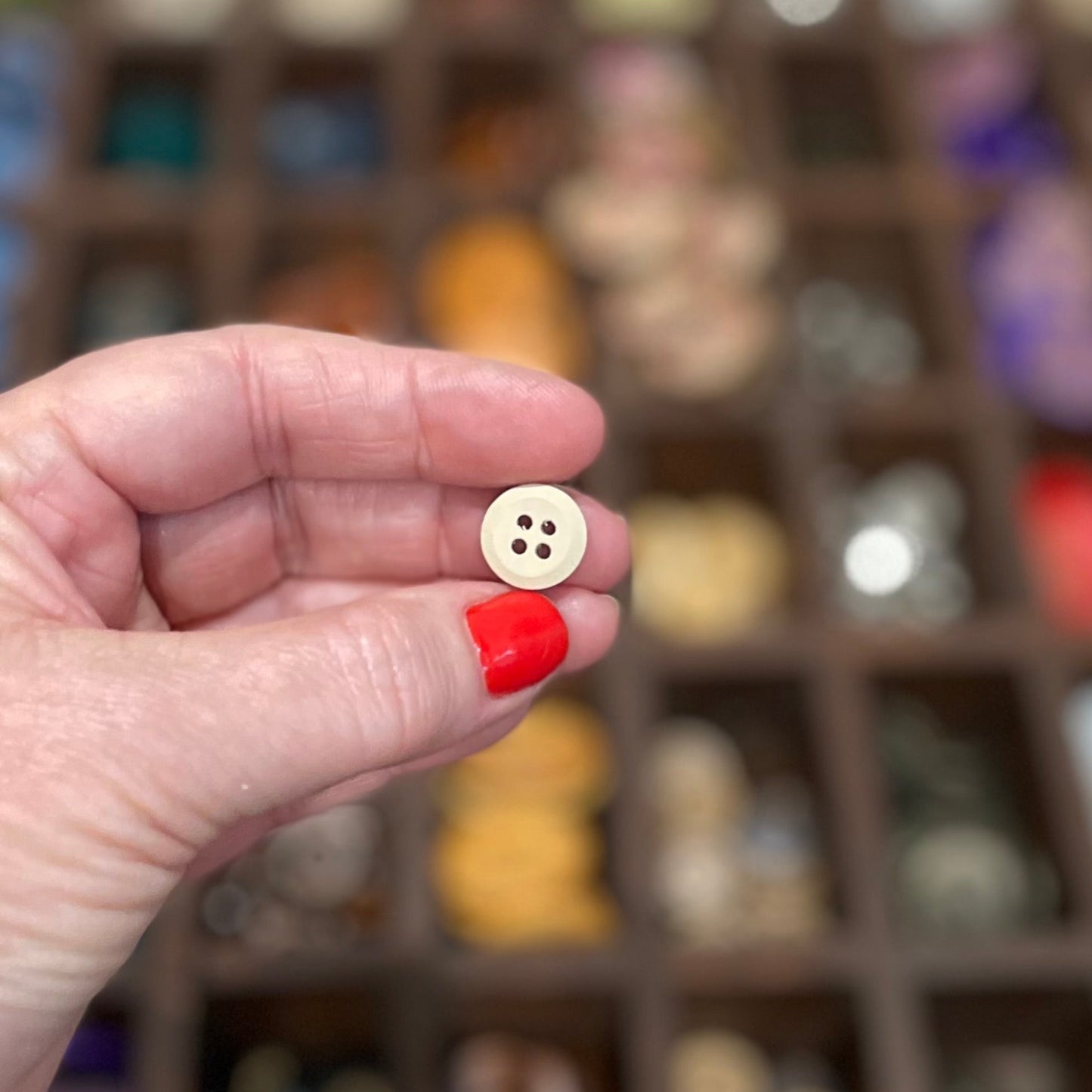 Button, Natural Rose Pear Wood, 13mm