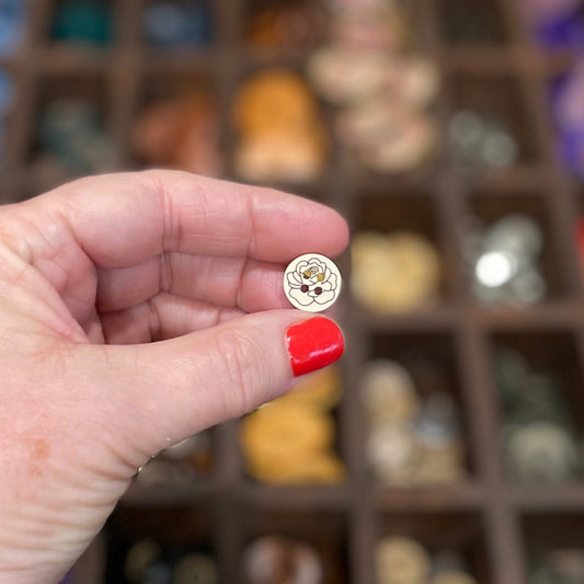 Button, Natural Rose Pear Wood, 13mm