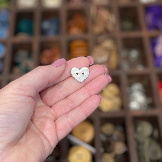 Button, Heart Metal, 16mmx19mm