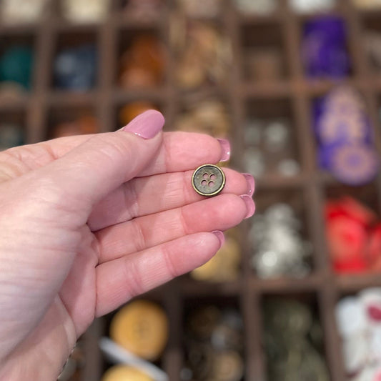 Button, Simple Bronze Metal, 13mm