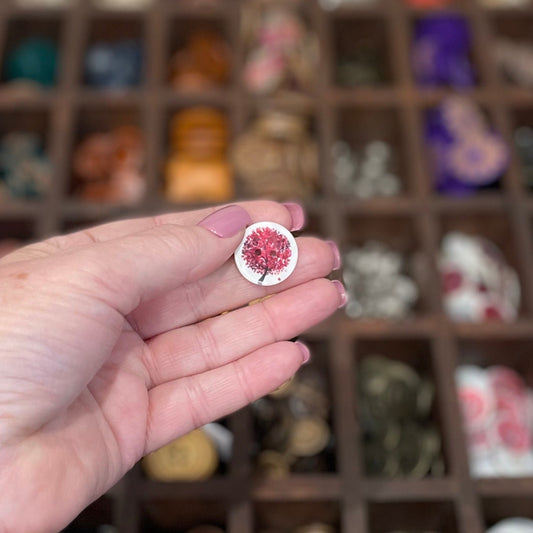 Button, Red Oak Mother of Pearl, 20mm