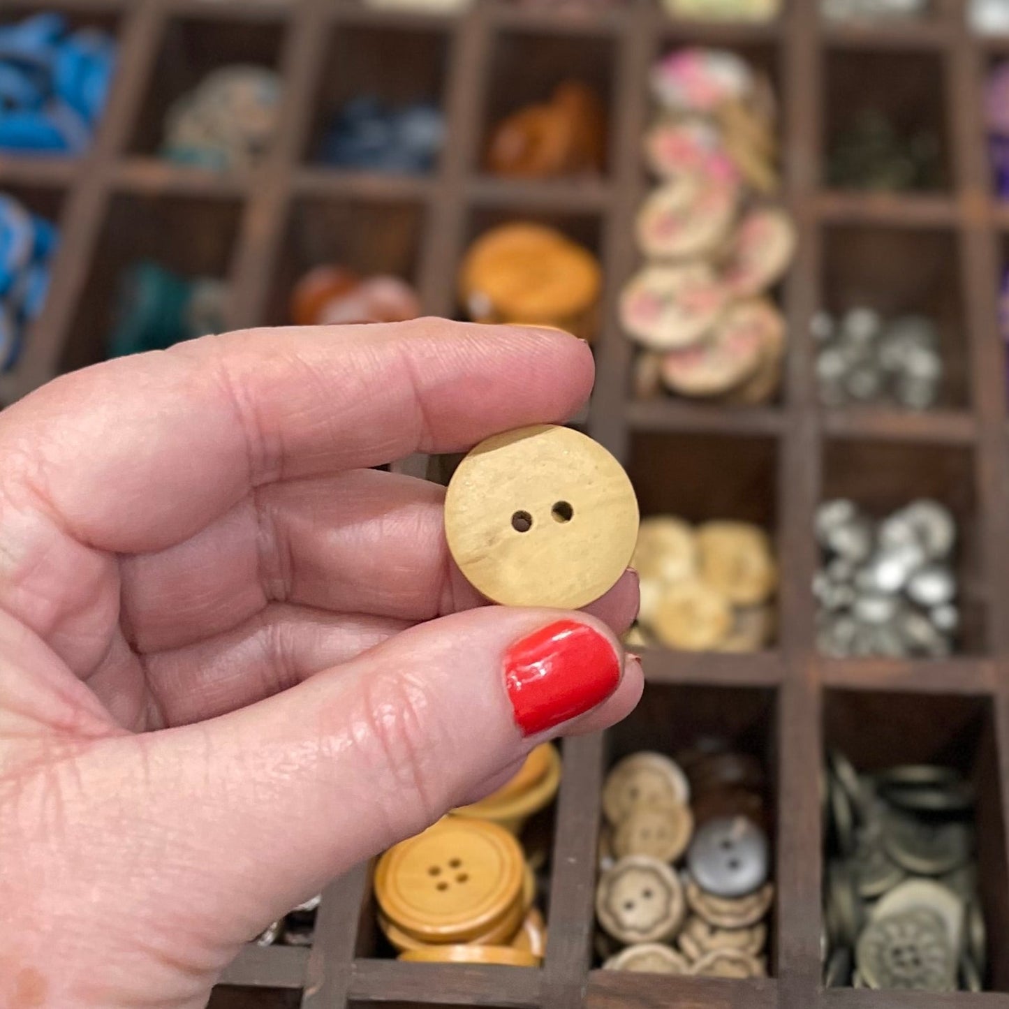 Button, Jungle Pear Wood, 24mm