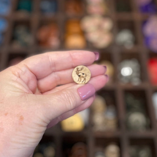 Button, Stag Coconut, 18mm