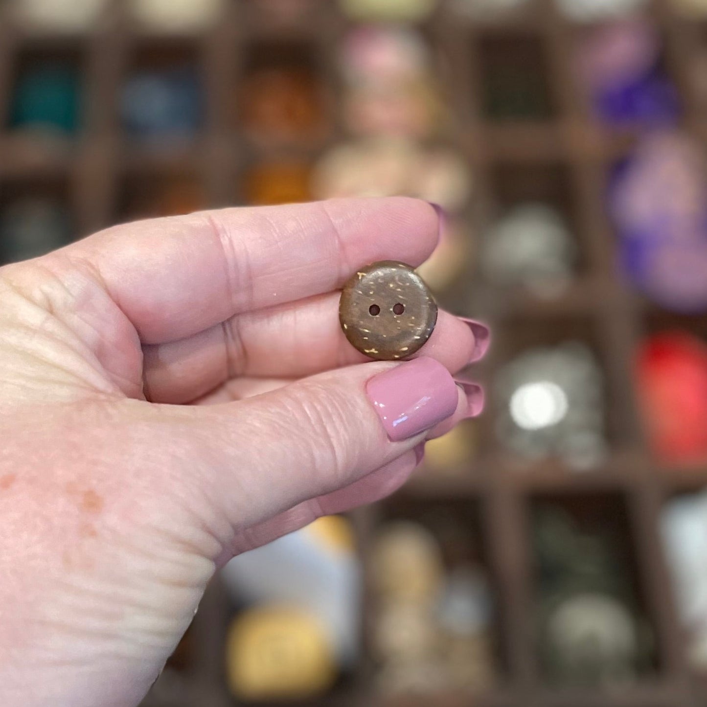 Button, Stag Coconut, 18mm