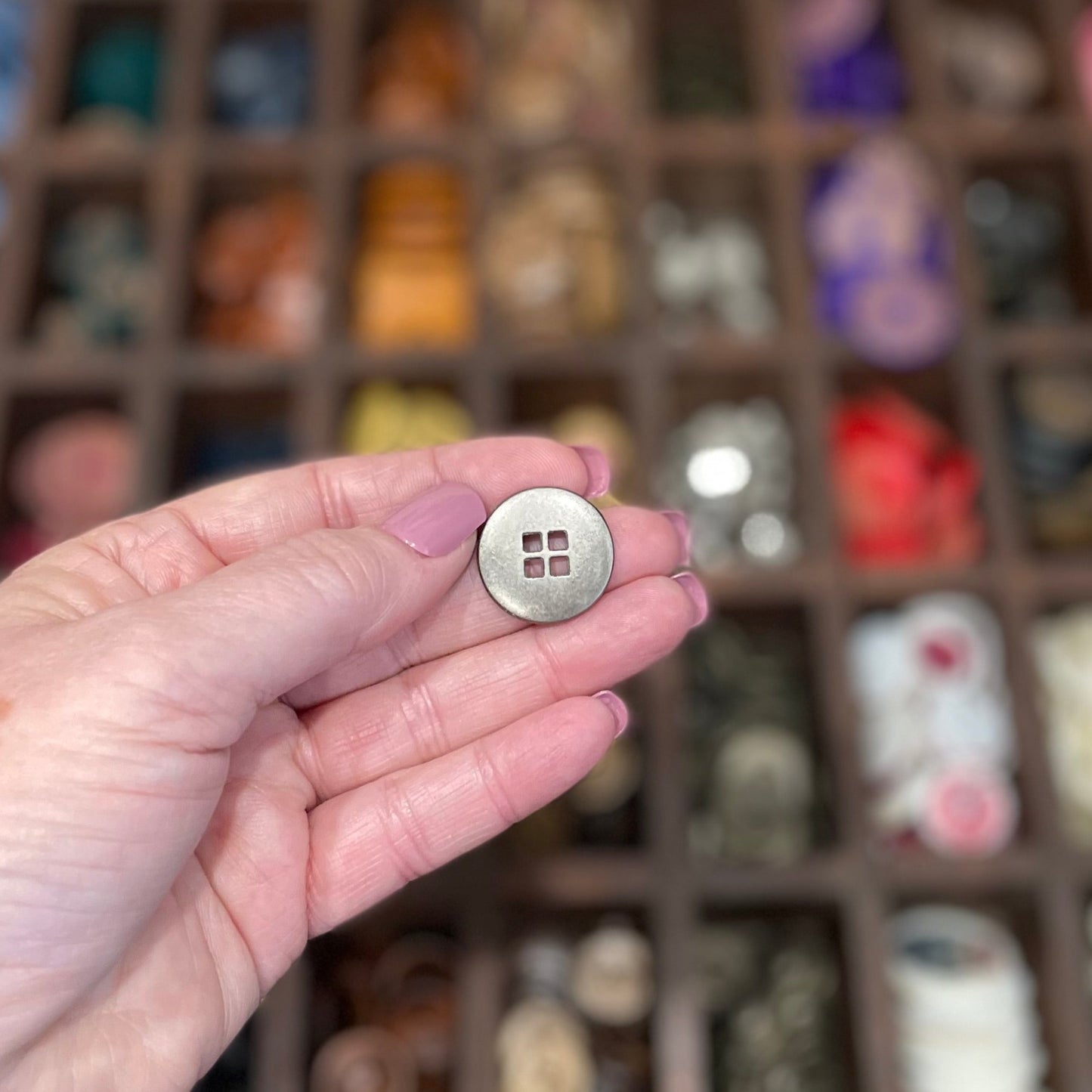 Button, Retro Metal, 21.5mm