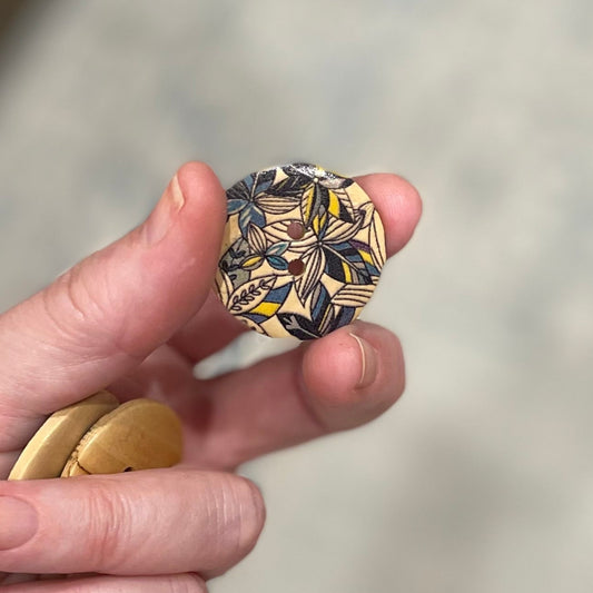 Button, Jungle Pear Wood, 30mm