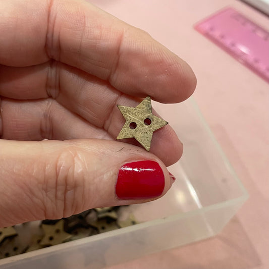 Button, Star Coconut, 15mm