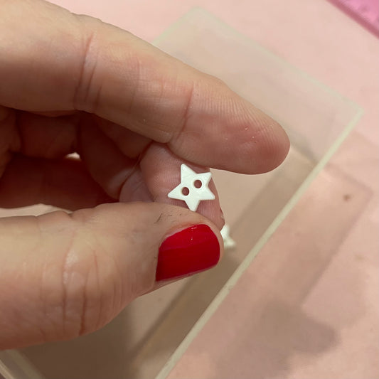 Button, White Star Resin, 9mm