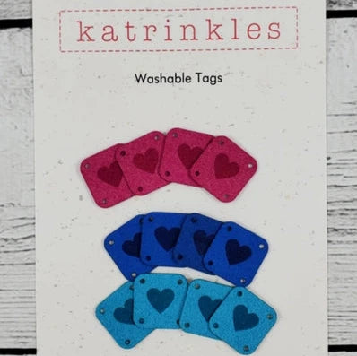Faux Suede Solid Heart Square Tags