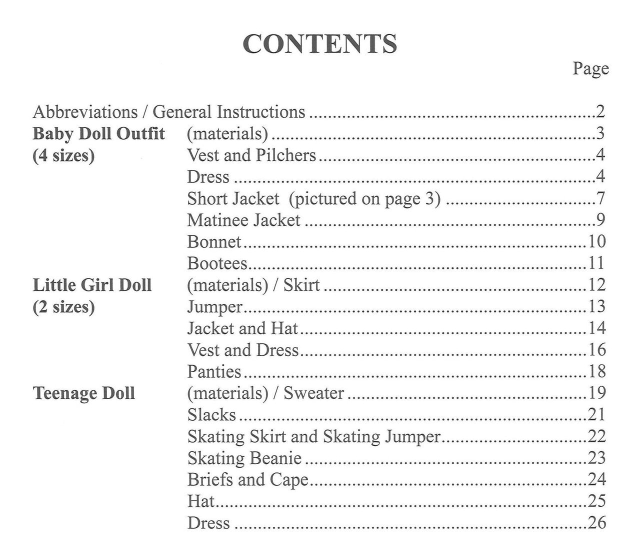 Doll's Clothes in Double Knitting (DK/8 ply), Knitting Pattern Book