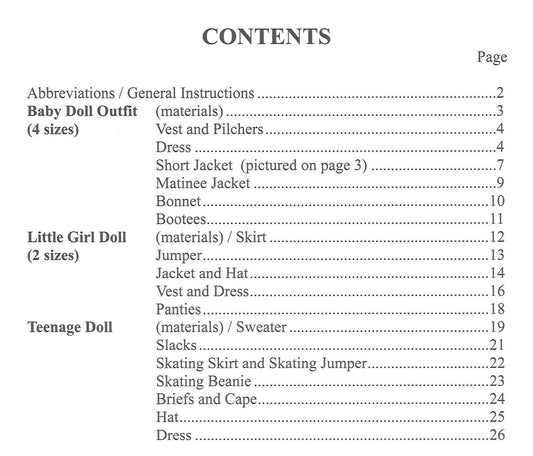 Doll's Clothes in Double Knitting (DK/8 ply), Knitting Pattern Book