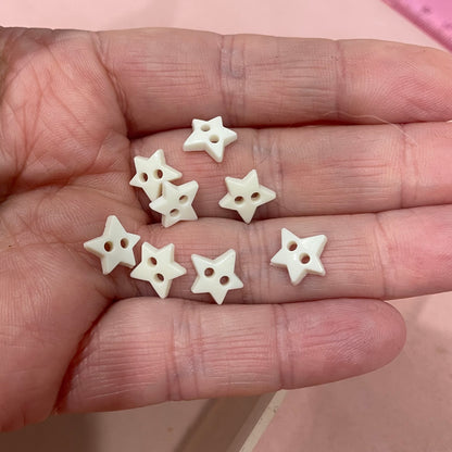 Button, White Star Resin, 9mm