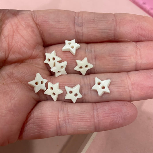 Button, White Star Resin, 9mm