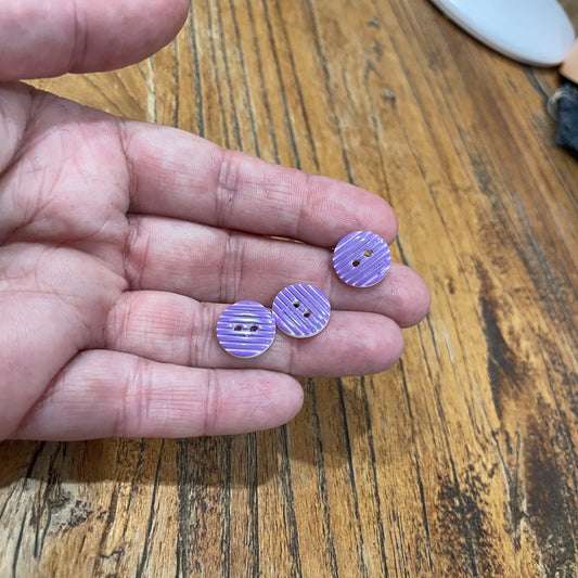 Button, Purple Striped Resin, 13mm