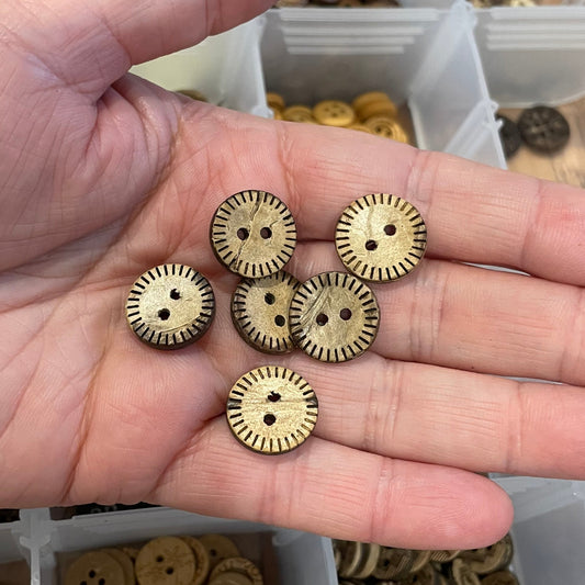 Button, Dash Coconut, 15mm