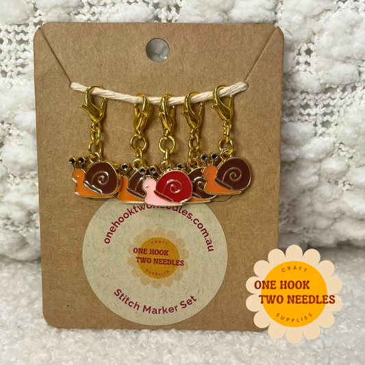 Snail Stitch Marker Set, Crochet, Lobster Clasp