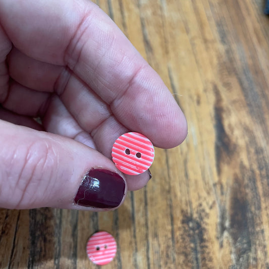 Button, Orange Striped Resin, 13mm