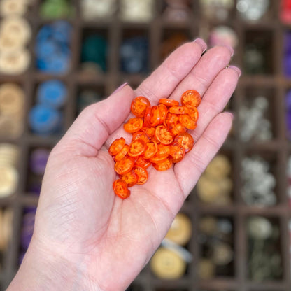 Button, Orange Daisy Resin, 12mm