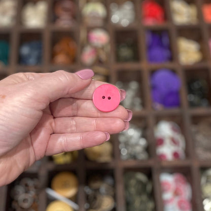 Button, Magenta Flower Power Resin, 23mm