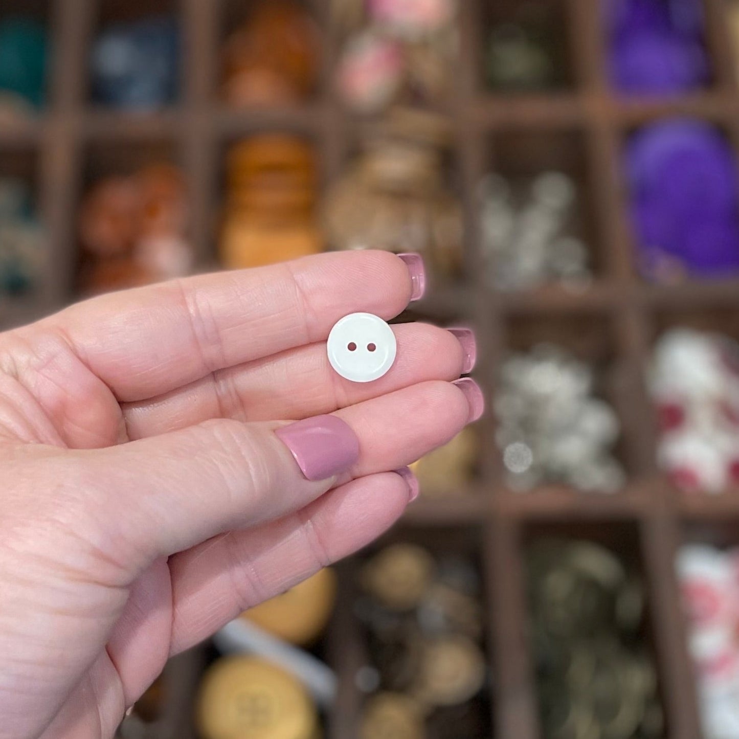 Button, Lilac Gingham Resin, 13mm