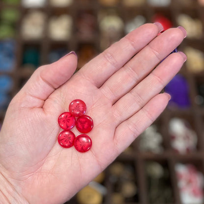 Button, Red Pansy Resin, 14mm