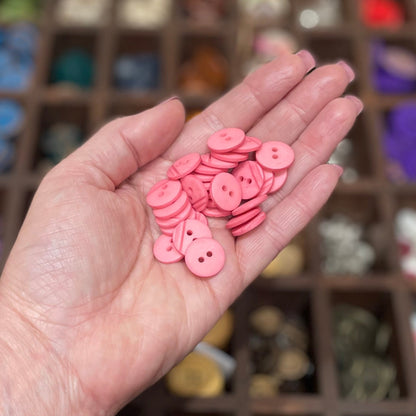 Button, Retro Pink Lines Acrylic, 15mm