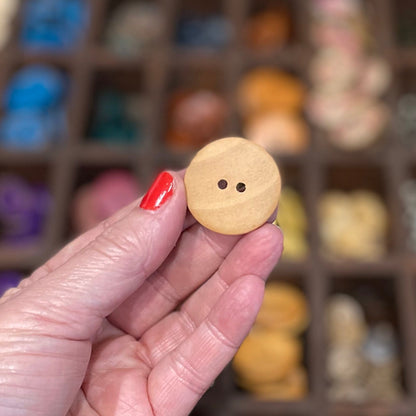 Button, Sugar Skull Wood, 30mm