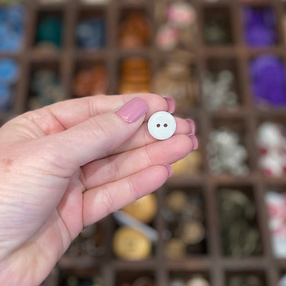 Button, Brown Gingham Resin, 15mm