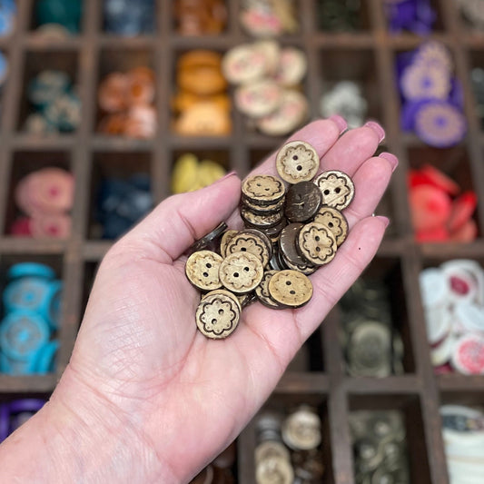 Button, Happy Coconut, 18mm