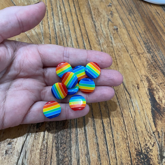 Button, Rainbow Brights Resin, 15mm