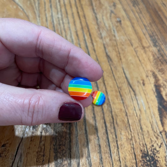 Button, Rainbow Brights Resin, 15mm