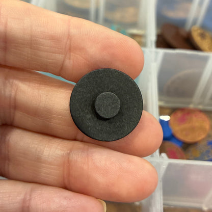 Button, Black Check Pear Wood, 20mm Shanked