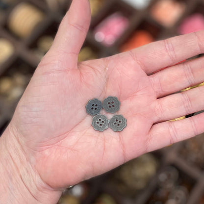 Button, Metal Flower, 12mm