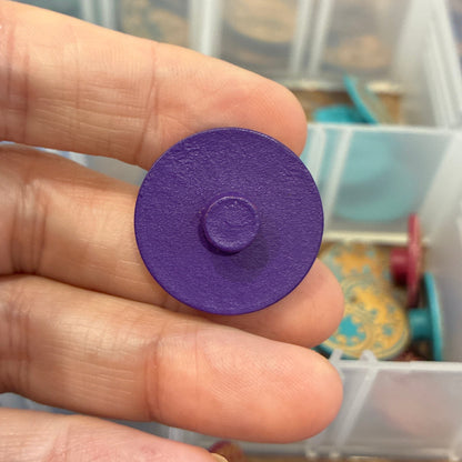 Button, Purple Check Pear Wood, 25mm Shanked