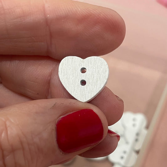 Button, White Heart Pear Wood, 15mm