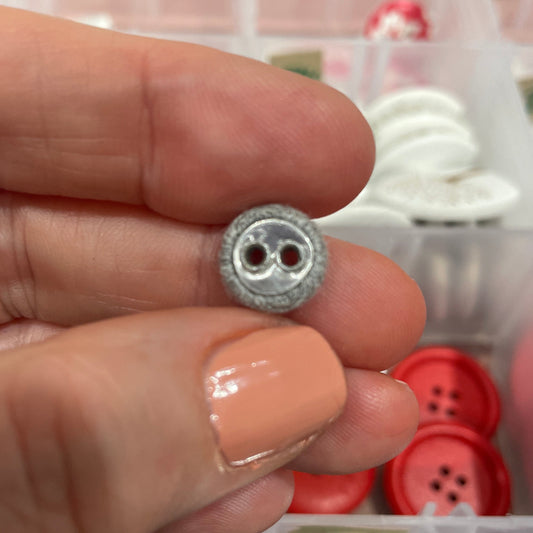 Button, Grey Denim Fabric, 10mm