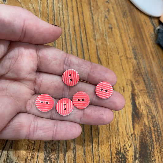 Button, Orange Striped Resin, 13mm