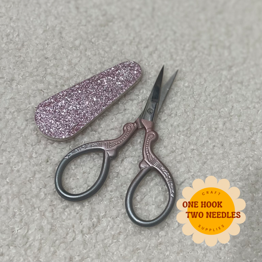 Ombre Scissors with Glitter Scissor Sheath, Pink