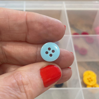 Button, Light Blue Ridge Acrylic, 11mm