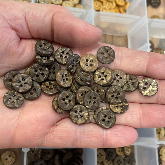 Button, Pressed Star Coconut, 11mm