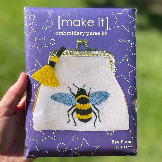 Embroidered Purse Kit, Bee