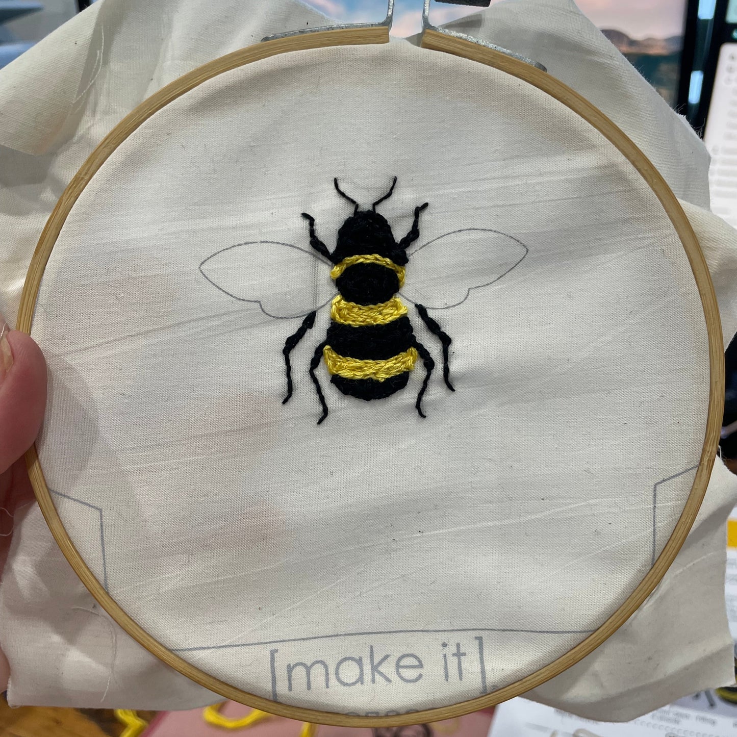 Embroidered Purse Kit, Bee