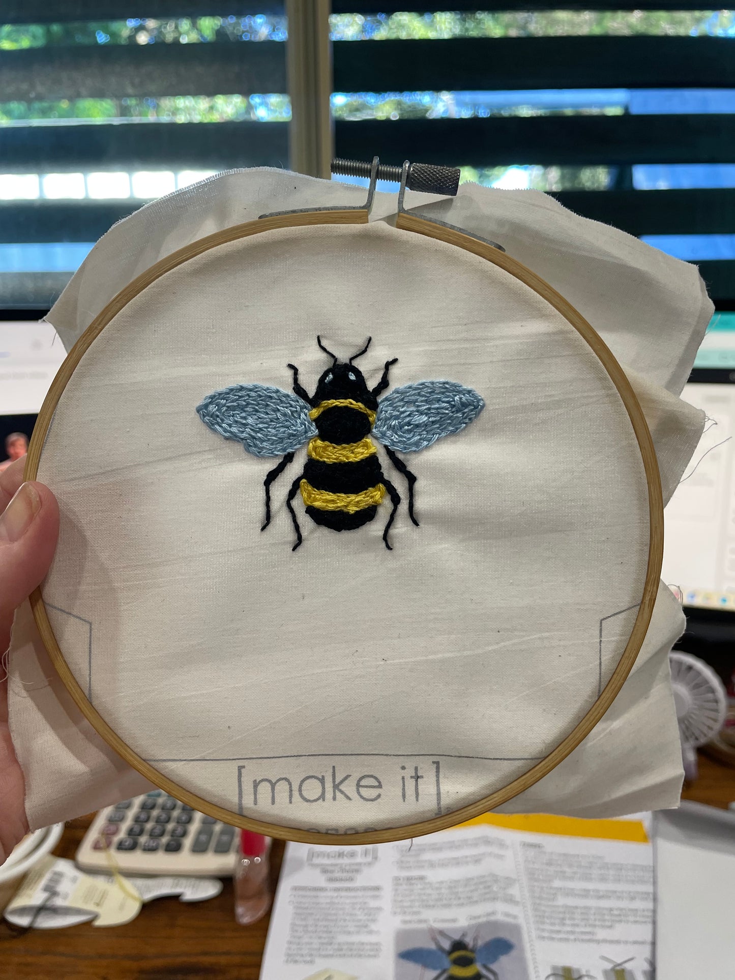 Embroidered Purse Kit, Bee