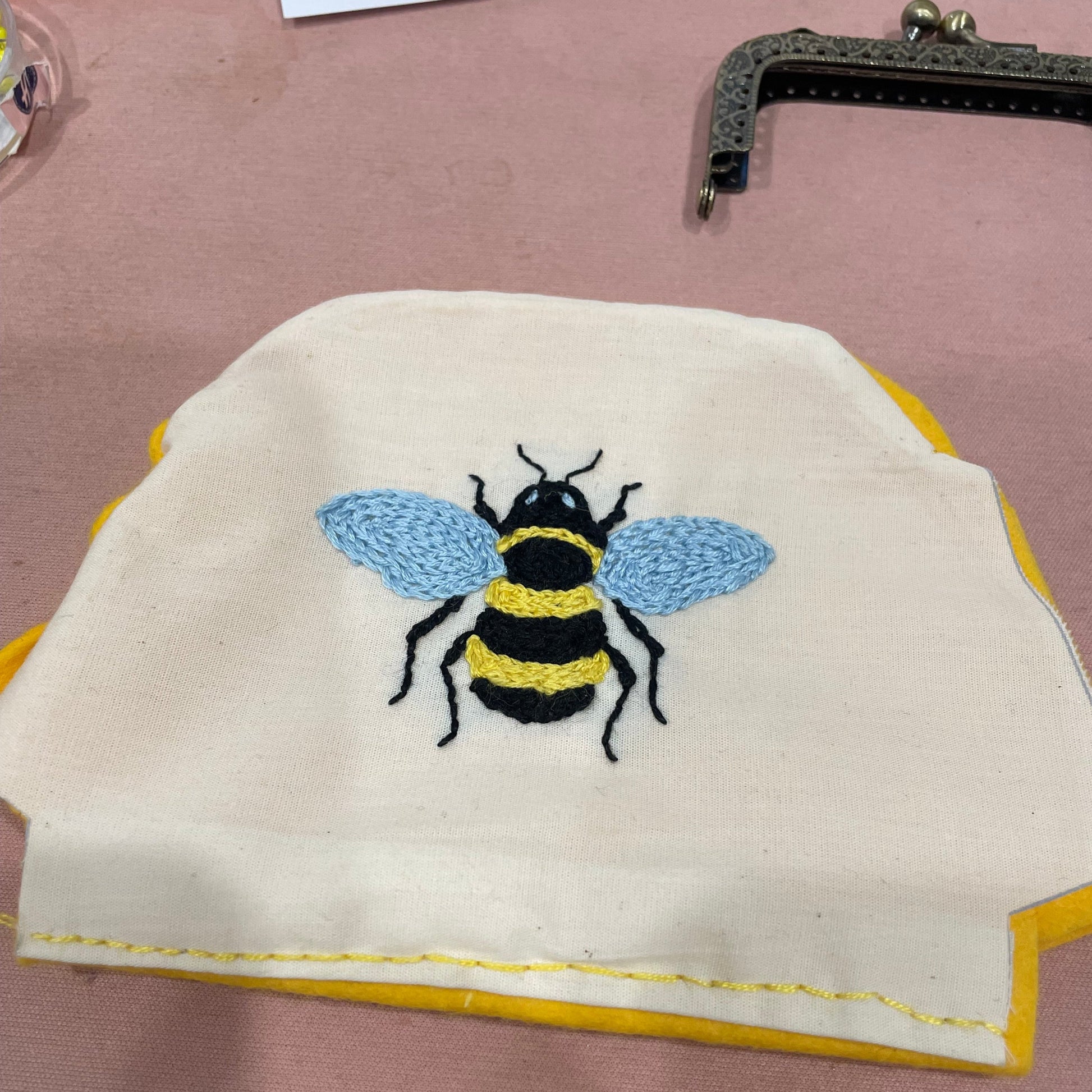 Embroidered Purse Kit, Bee