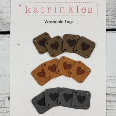 Faux Suede Solid Heart Square Tags