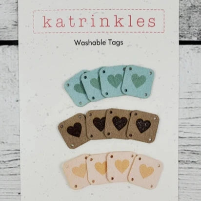 Faux Suede Solid Heart Square Tags